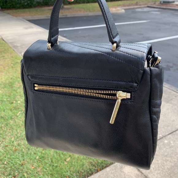 ENDS APR16! 797 Quilted Mini Black Leather Satchel - Picture 2 of 7